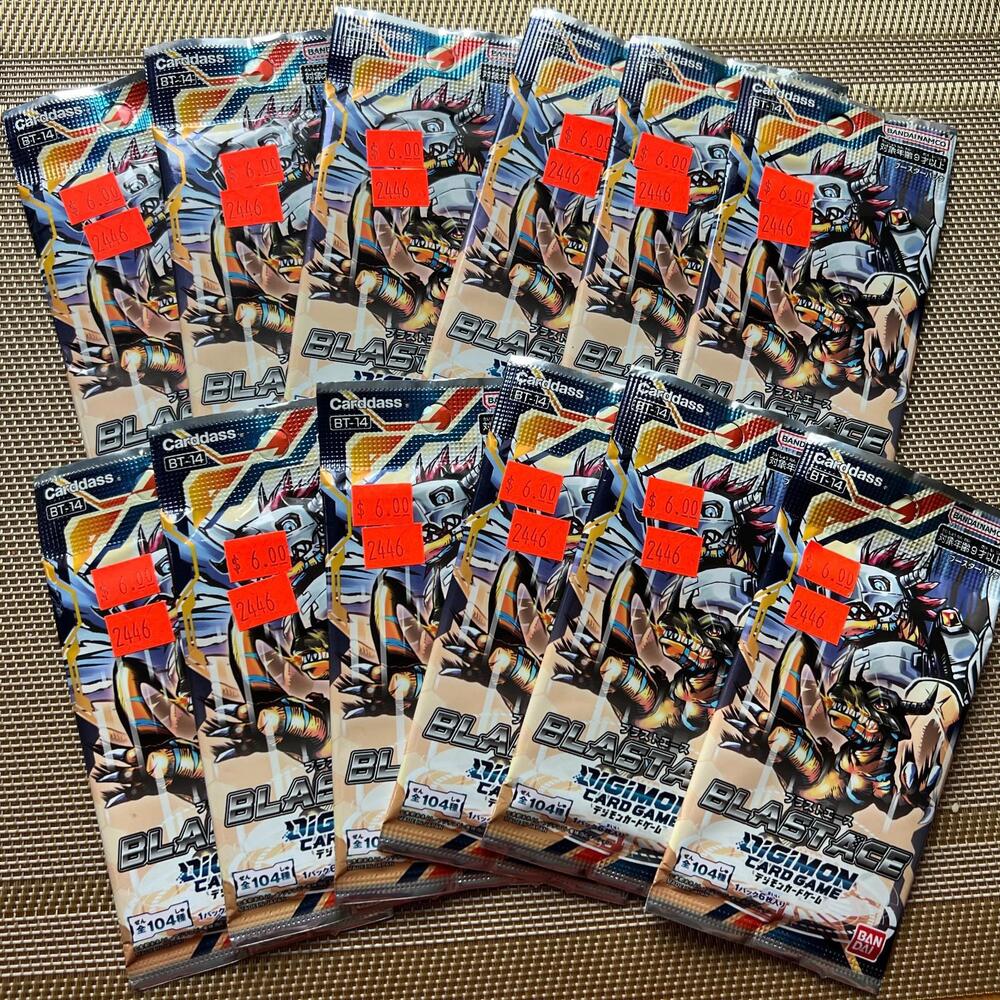 Digimon‎ Card Game Blast Ace BT-14 Japanese Booster Pack Lot of 12 Bandai Japan